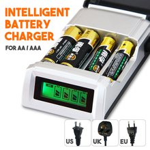 2016 New Original C905W 4 Slots LCD Display Smart Battery Charger for AA / AAA NiCd NiMh Rechargeable Batteries US/UK/EU Plug