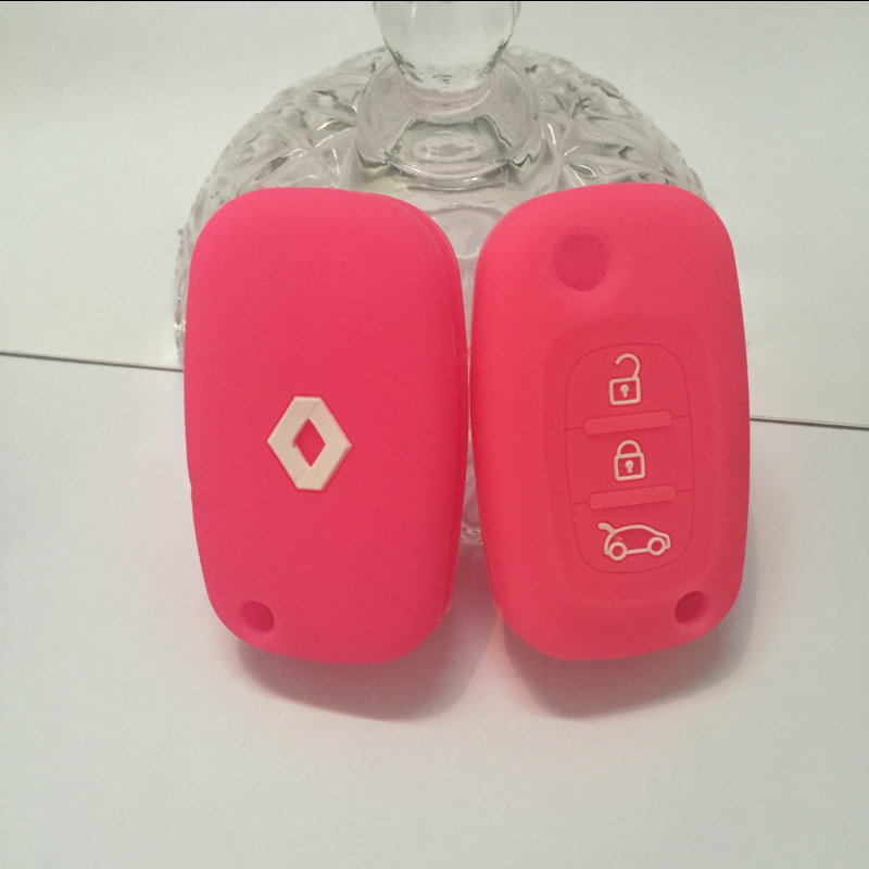 silicone car key case for Renault 3 buttons Clio Scenic Megane Duster Sandero Captur Twingo Modus