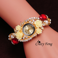 Free Shipping Gift For Women Dress Quartz Watch 3 Colors Wristwatch Women Bangle Bracelet 18K Gold Plated Crystal GENEVA Watches