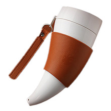 Personality mug creative horn shape stainless steel healthy coffee cup with lid cover drinkware fashion gift W148 free shipping