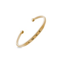 2016 Fashion Accessories Letter Love Bracelets Gold / Silver/Rose Gold Plated Simple Cuff Bangle For Women Jewelry