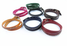 Many colors new 2015 design multilayer thin genuine leather charm bracelet for men women dressing high quality free ship NSL-127