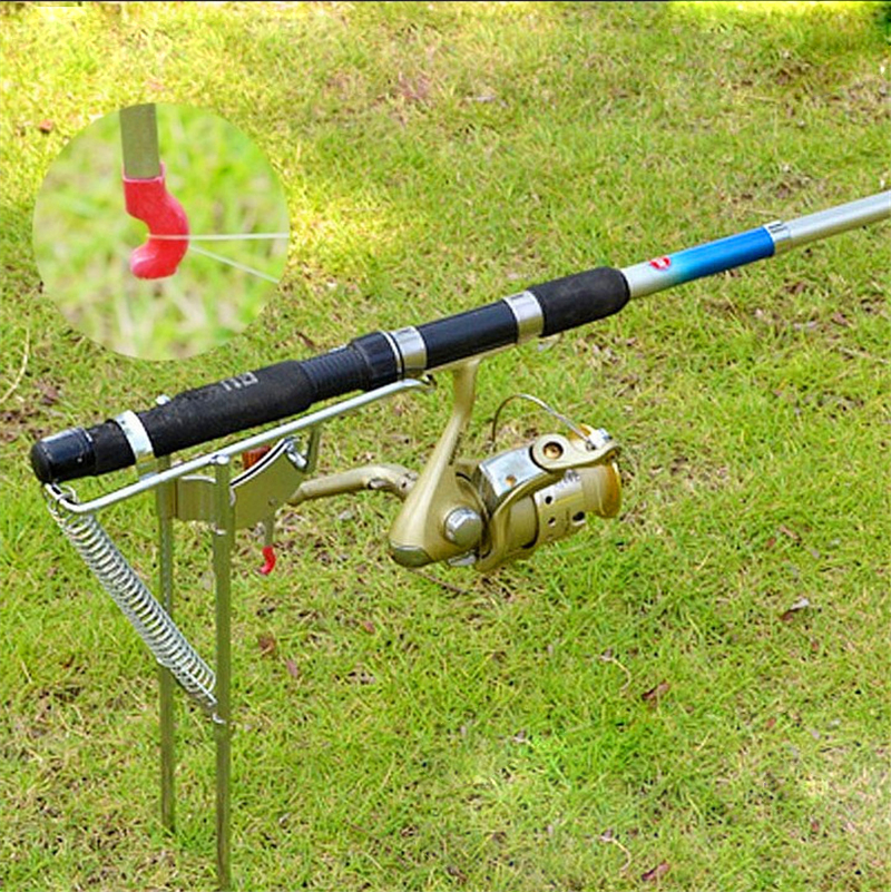Automatic Adjustable Stainless Steel Double Spring Tip-Up Hook Fishing Rod Pole Bracket Holder Stand Support Rack Accessory