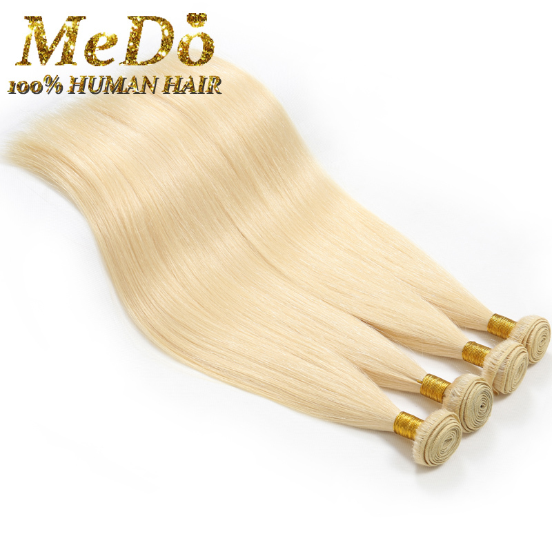 Free Shipping Brazilian Virgin Hair Straight 613 Blonde Virgin Hair 4 Pcs Human Hair Weave Honey Blonde Brazilian Hair Bundles