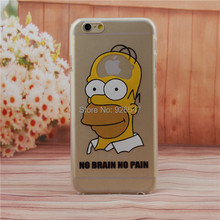 2015 New Arrive For Apple iphone 6 Plus case 5 5inch Transparent Simpson Snow White Hand