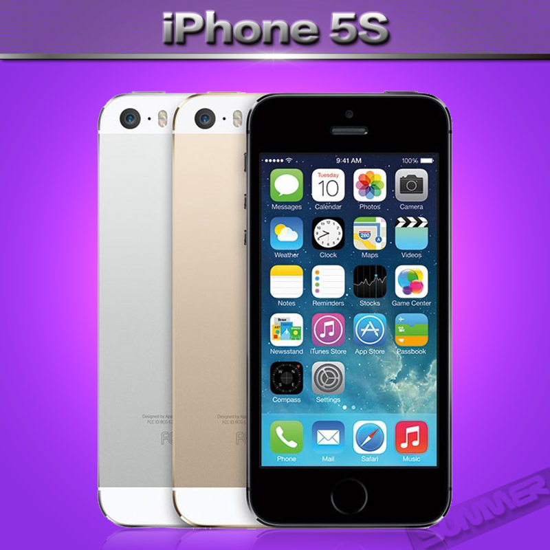 Original Unlocked Apple iPhone 5S Cell Phones 4.0 inch Dual Core 8MP ...