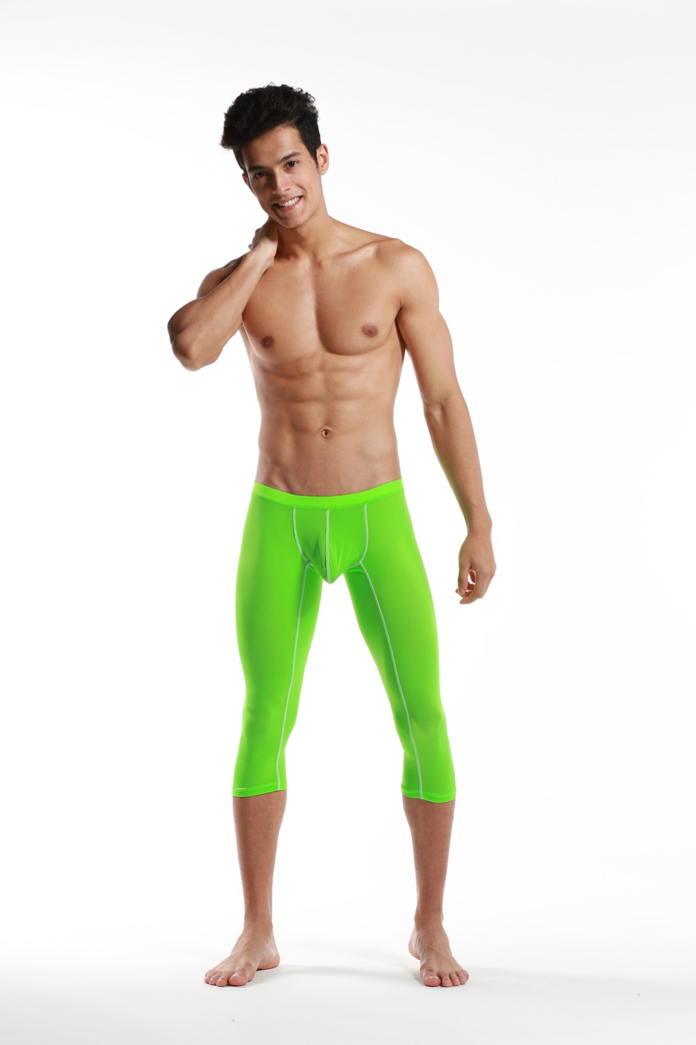 2017 Men's Thin Cropped Trousers Fashion Long Johns Soft Thermal