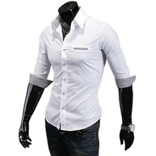 Free Shipping ! 2013 spring New Fashion Casual slim fit long-sleeved men’s dress shirts Korean Leisure styles shirt M-XXL C14