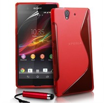 S Line Wave Soft Gel Cover For Sony Xperia Z Silicone Case Experia Z Screen Protector
