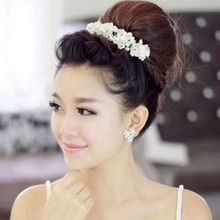 Hot Marketing Gift Han Edition Hair White Pearl Crystal Bride Headdress Handmade Wedding Hairwear Bridal Hair