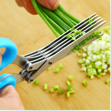 De acero inoxidable De cinco hoja 5 cortes cizalla chalota tijeras barato Ferramentas Manuais Tesoura Herramientas De Mano envío gratis