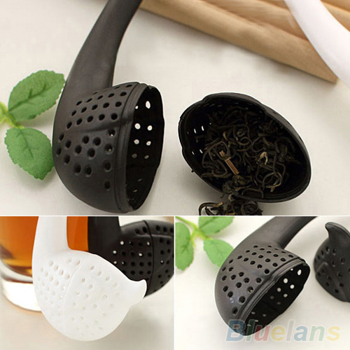 Plastic Swan Shape Tea Strainer Herbal Spice Infuser Filter Teaspoon Colander 1QE2 4BQA