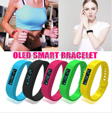 Bluetooth 4.0 Smart OLED pulsera del reloj del deporte con podómetro Sleep monitoreo Calorie burning contador para Android teléfonos inteligentes