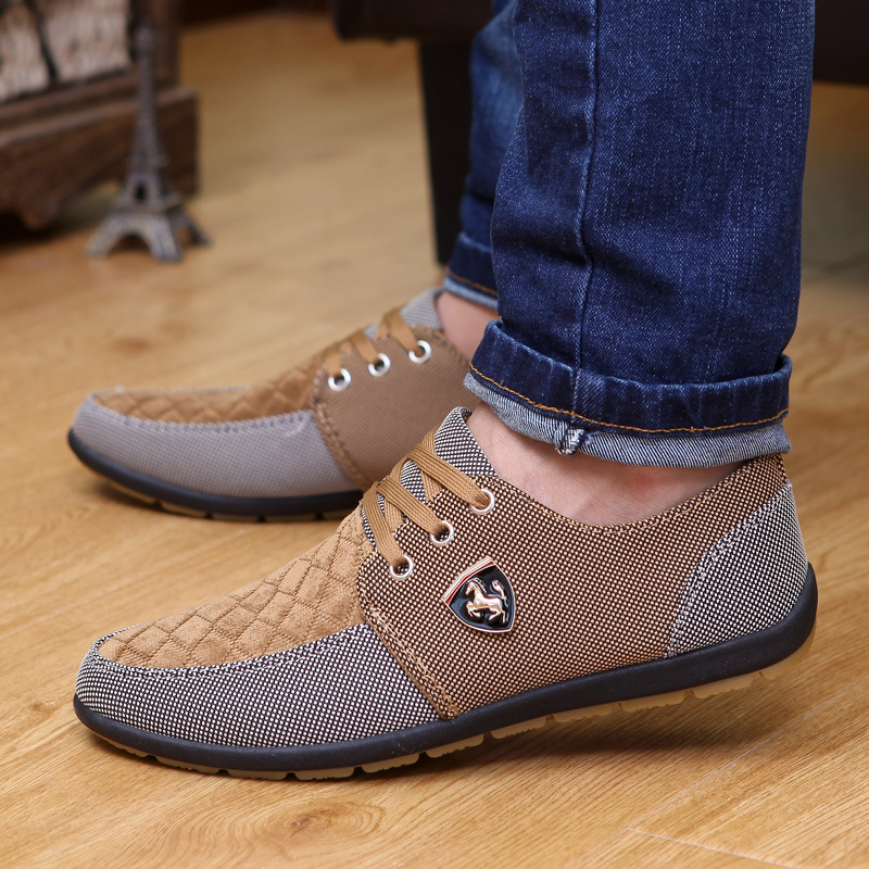 2016 Spring Brand Men Shoes Casual Lace up Canvas Men Flat Shoes Low Breathable Suede Classic