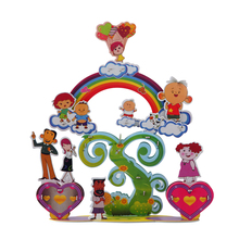17 Colors 4 Pieces 3D Jingsaw Puzzle DIY Cartoon Buildings Model Toys Paper Puzzles For Childs 14.5*18*38.5cm