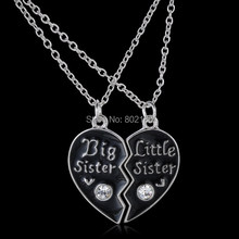 2P Sisters Pendant Necklace Broken Heart Puzzle Jewelry Unique Personalized Gifts Charms Couple Necklaces for Sister
