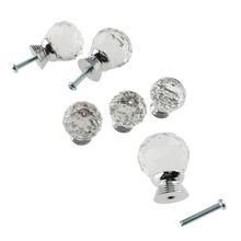 IMC Wholesale Pack of 10 30mm Crystal Glass Clear Cabinet Knob Drawer Pull Handle Kitchen Door Wardrobe Hardware