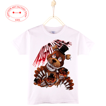 2016 New Children Casual Clothes Summer Kids T-shirts Boys Cotton Five Nights At Freddy 3D Print Girls Shirt Free Shipping