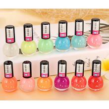 Noctilucous 12 Cute Candy Colors Fluorescent Neon Luminous Nail Art Polish Glow Dark Enamel Promotion Best