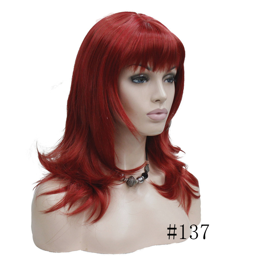Strongbeauty Women S Wig Black Red Long Curly Layered Hairstyles