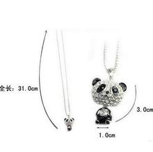 2016 Fashion Full Of Crystals Panda Pendants Necklaces For Women Jewelry Collares Charm N012 B3 7