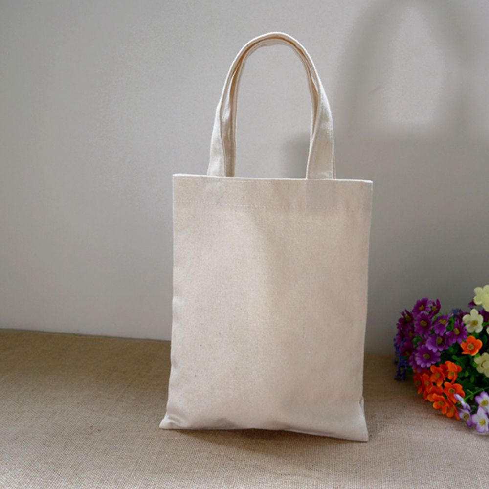 8&quot;w*10&quot;h Small Natural Blank Canvas Tote Bag 12oz Cotton Eco Bags Plain Reusable Shopping ...