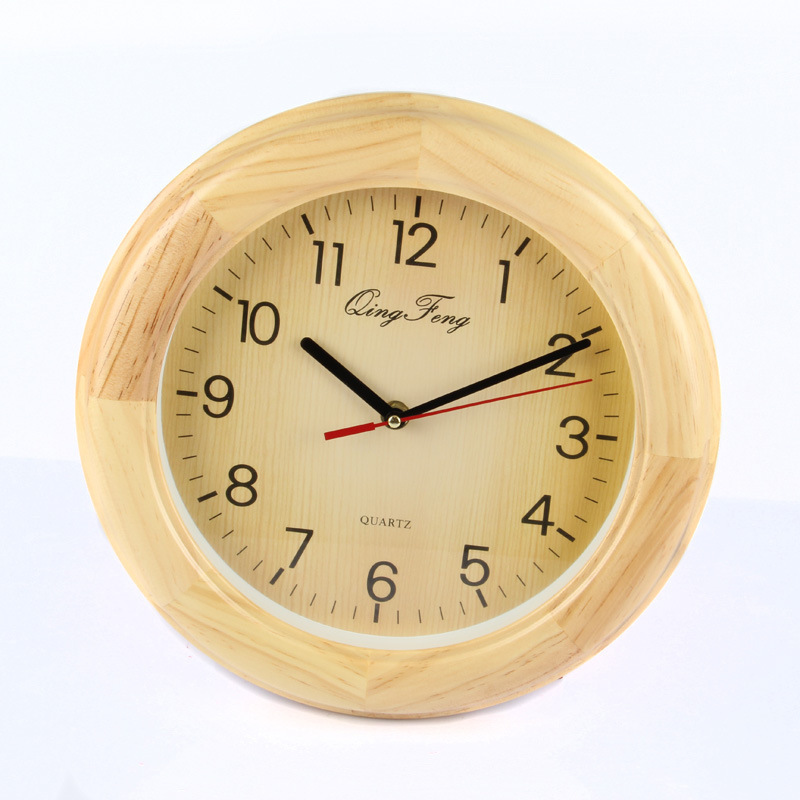 Free Shipping Vintage Wall Clock Nature Wooden 12 Inches Round Home
