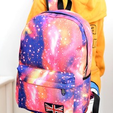 2016 Fashion Multicolor Women Canvas Backpack Stylish Star Universe Space Backpack Girls School Backbag Mochila Feminina