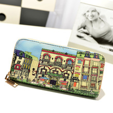 New 2014 Fashion Printing Women Wallets Horse Genuine PU Leather Wallet Zipper Long Female Wallet Purses Purse Porte Monnaie
