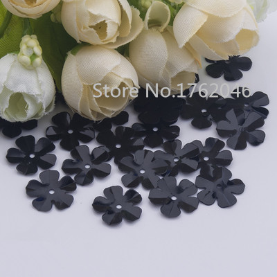 500pcs(30g) Black Yellow Color 14mm CUP Five Leaf Flower loose sequins Paillettes sewing Wedding Craft Scrapbook forClothing