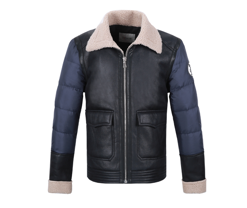 VIISHOW Brand 2015 New Arrival Men Winter Jackets Men s Coat leather sleeve splicing design down