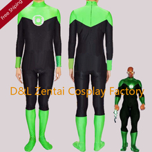 Free Shipping DHL Adult DC Universe Superhero Green Lantern Lycra Spandex Superhero Costume Halloween Cosplay Zentai Suit SH1820