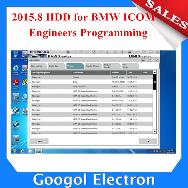 2015.8 Windows7  BMW ICOM A2 A3 ISTA-D 3.50.10 -p 3.56.1.002  BMW ICOM     