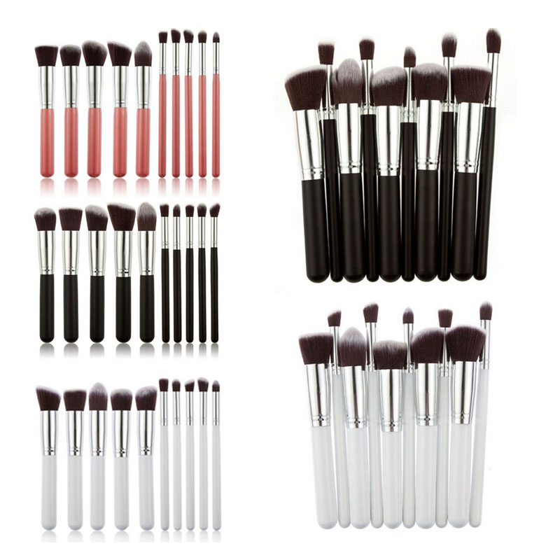 10pcs Set Pro Techniques Powder Cosmetic Makeup Blush Brushes Foundation Tool