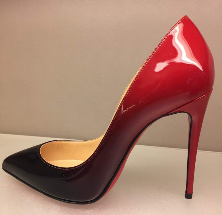 New Pigalle Follies Patent Leather Degrade Spiked 10cm\u0026amp;12cm Red ...