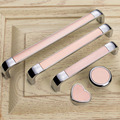 Cute Pink Silver Alloy Metal Heart Shaped Door Handles Cabinet Wardrobe Cupboard Drawer Pull Knobs Home