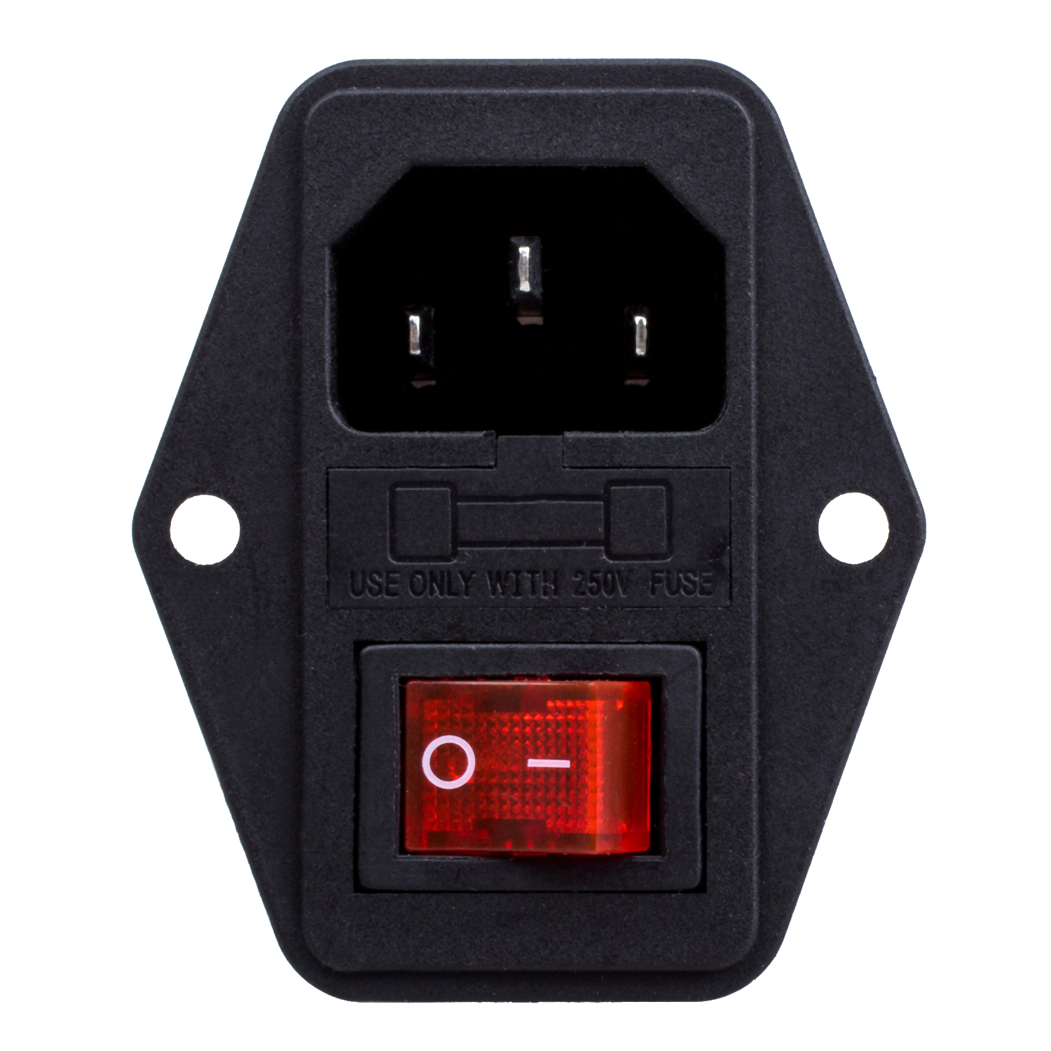 10A 250V AC Power Socket With Fuse 3 Pin 3P Copper Power Jack Socket For DIY