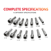 14pcs Power Nut Driver Set Black Case Dual Metric & Standard Sae 1/4″ Shank Screwdrivers Nutdrivers Nut Driver Socket Bits Drill