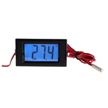 High Quality Digital Blue LCD Thermometer Temperature Panel Meter With Probe Sensor NG4S