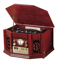 Vinyl machine graphophone old fashioned three-dimensional radio cd