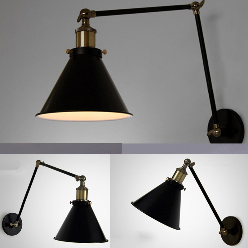 Vintage industrial style wall reading bed light loft balcony aisle stairs corridor creative ...