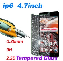 0.26mm Tempered Glass screen protector phone bags 9H Tempered 2.5D Glass cases protective film For apple iPhone6 4.7inch