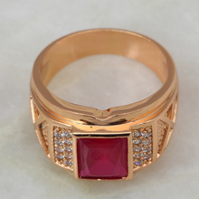New 2015 Wholesale Brand designer men Fashion vintage jewelry Ruby White cubic zirconia 18K Gold Plated