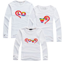 1 piece 100% Cotton Letter Tops Family Matching Clothing Couple T Shirt Matching Mother Son Clothes White Women Men Kid T-Shirts