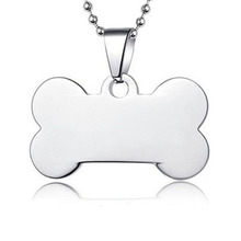 500pcs/lot Bone Stainless Steel Dog ID Tags
