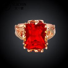 R101 A 8 High Quality fashion austrian crystal 18k gold jewelry ring ruby jewellery wedding rings