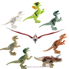 Bela 8pcs/lot Dinosaurs of Jurassic World Building Blocks Mini Figure Kids Baby Toy Minifigures Brick Compatible With Lego