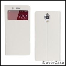 Flip View Smart Cover Magent Leather Case for Xiaomi Mi4