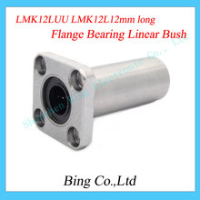 4pcs 3D printer CNC parts LMK12LUU 12mm bearing square flange long linear ball bearing match linear