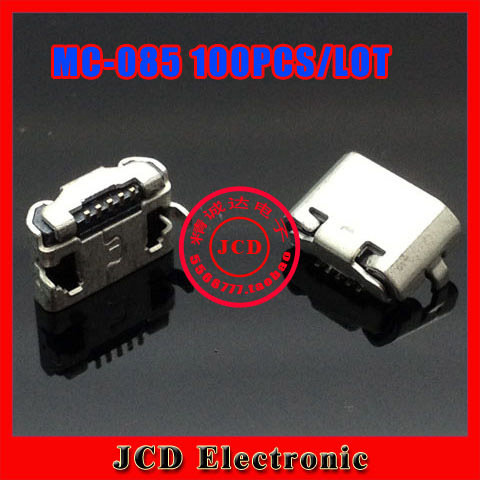100PCS/LOT for Micro mini 5P USB jack socket connector,phone charging port data port,sink board,with fixed foot
